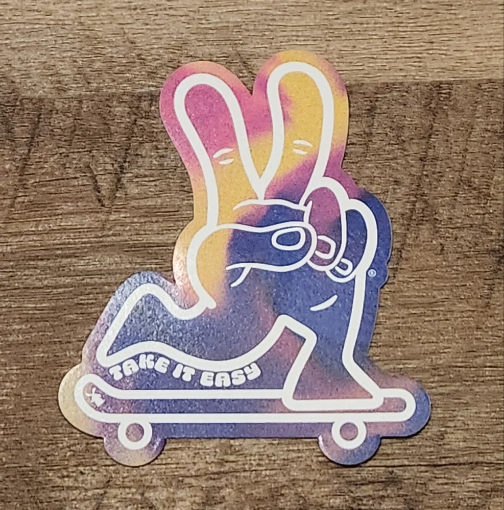 Dutch Bros Colorful Peace Sign Sticker - Picture 1 of 2